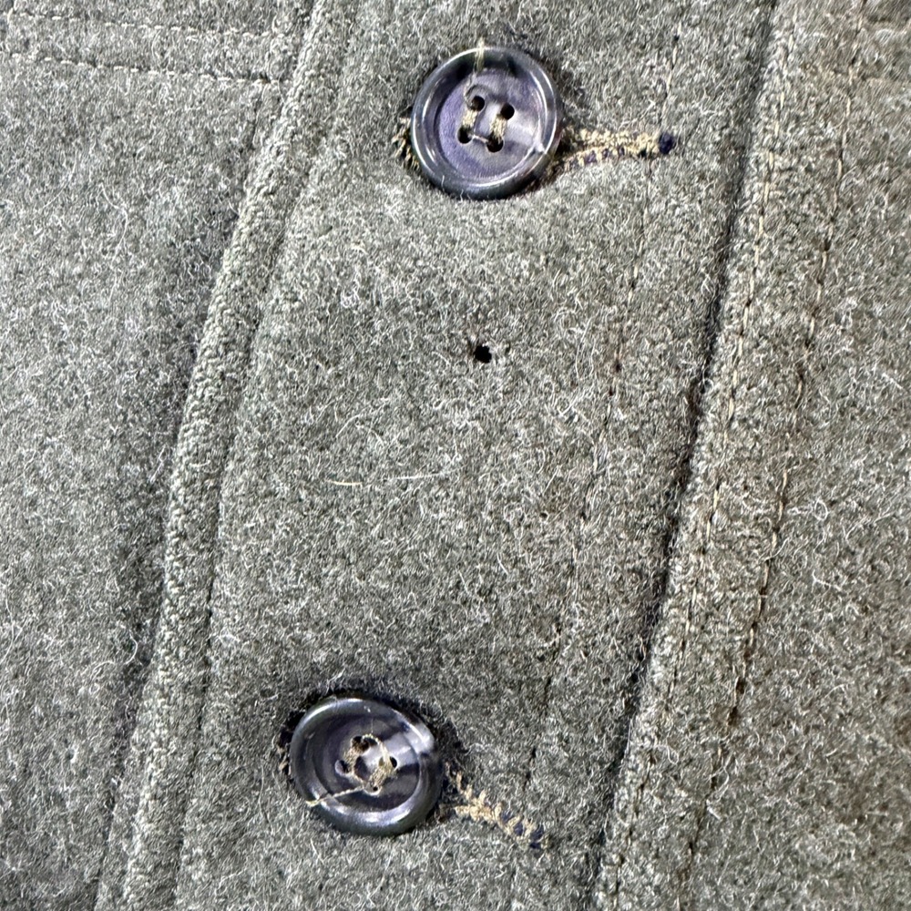 Vintage Filson Mackinaw Wool Vest *FLAWS* XL Forest Green Button Front Hunting - Picture 6 of 9